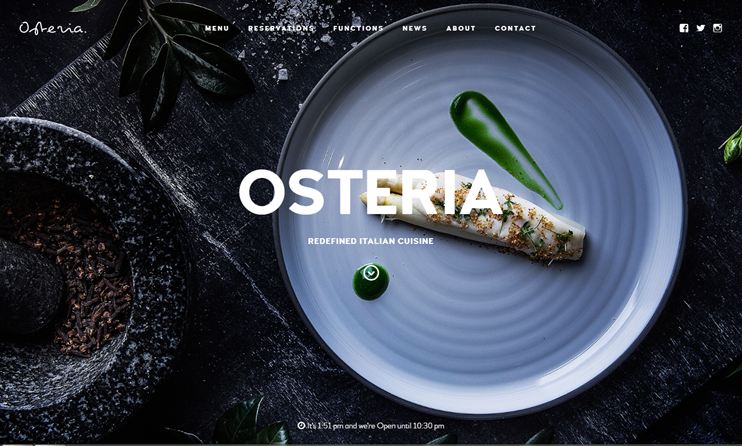 Osteria restaurant WordPress theme