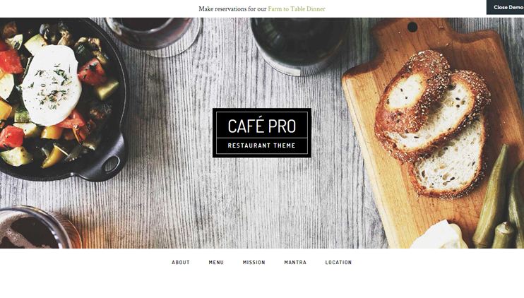 Cafe Pro Wp theme for cafeteria or food courts