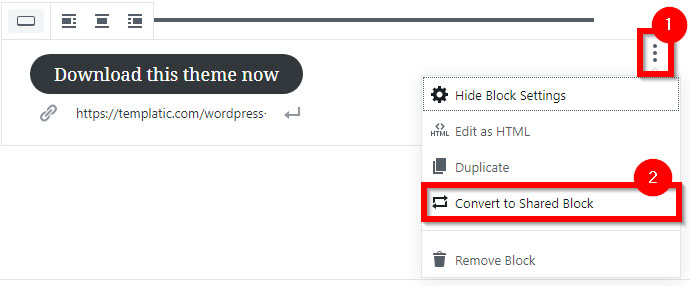 WordPRess Gutenberg shared block