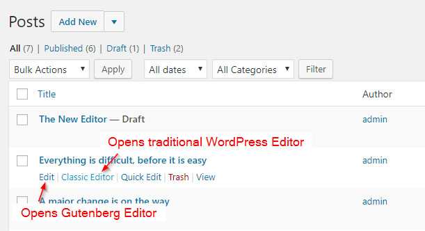 WordPress Gutenberg editor