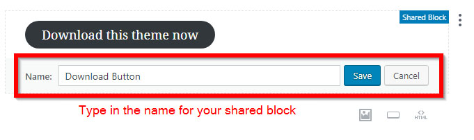 Gutenberg shared block name