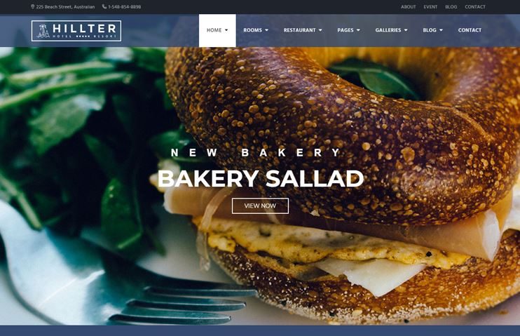 Hillter hotel booking WordPress theme