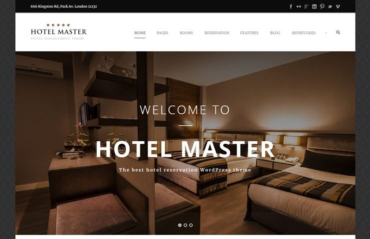 Hotel Master booking WordPress theme