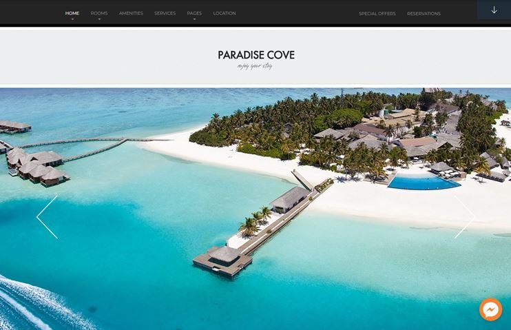 Paradise Cove WordPress hotel theme