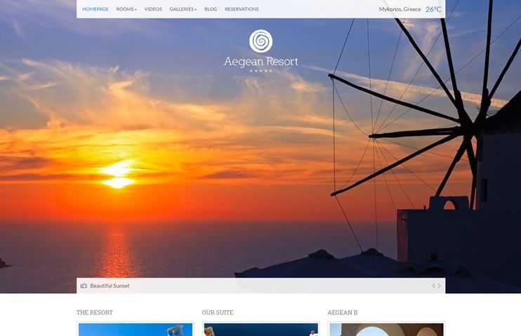 Aegean Resort theme for hotels