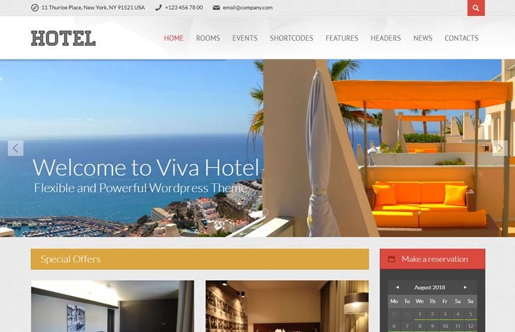 Hotel booking WordPress theme