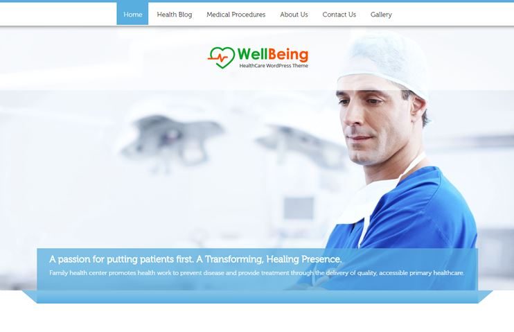 WellBeing healthcare WordPress theme