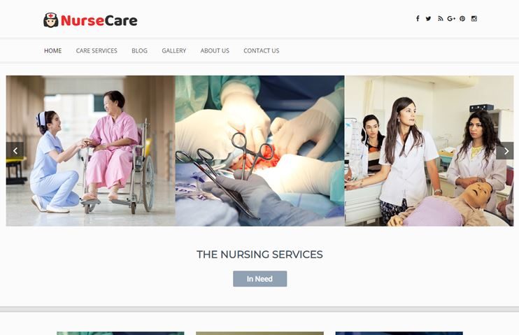 NurseCare private nursing service theme