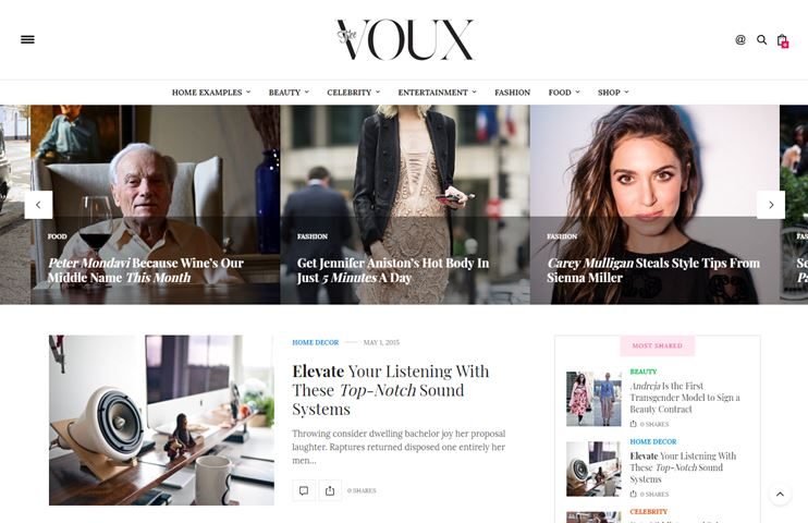The Voux magazine WordPress theme