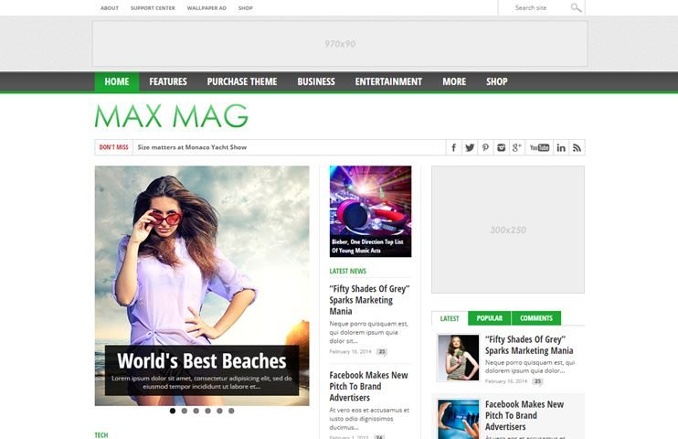 Max Mag AdSense ready WordPress theme