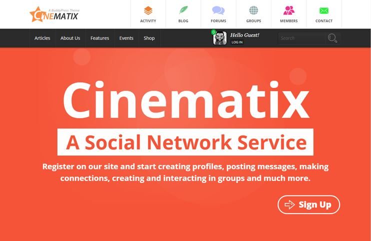 Cinematix BuddyPress WordPress theme