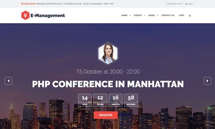 Event management WordPress theme