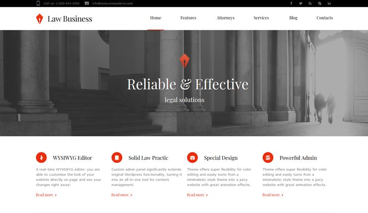 Law Business premium WordPress theme
