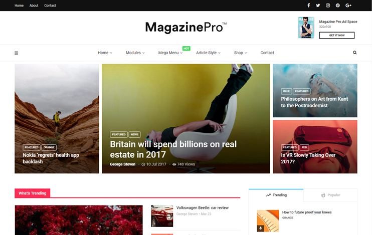Magazine Pro WordPress theme for arabic and translated websites