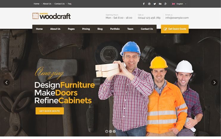 Carpenter business WordPress theme