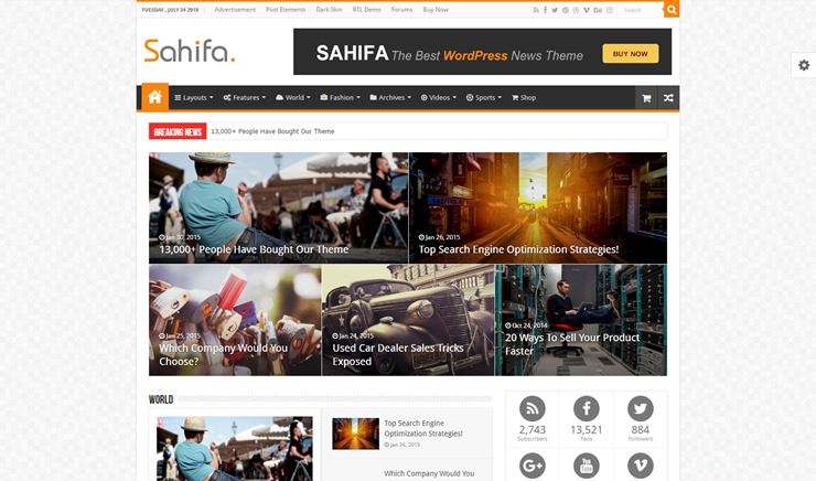 Sahifa Arabic WordPres theme