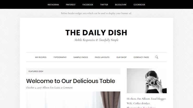 Daily Dish WordPress food theme