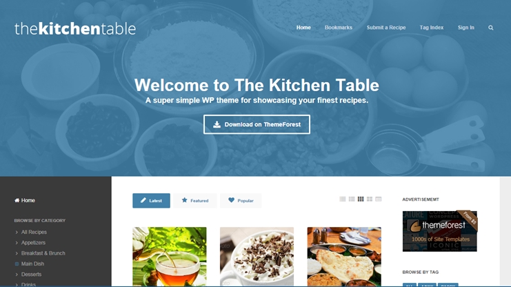 The Kitchen food recipes WordPress theme