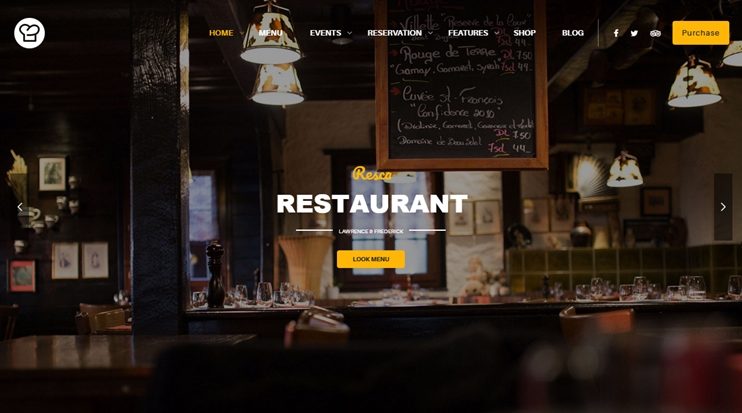 Resca WordPress restaurant theme