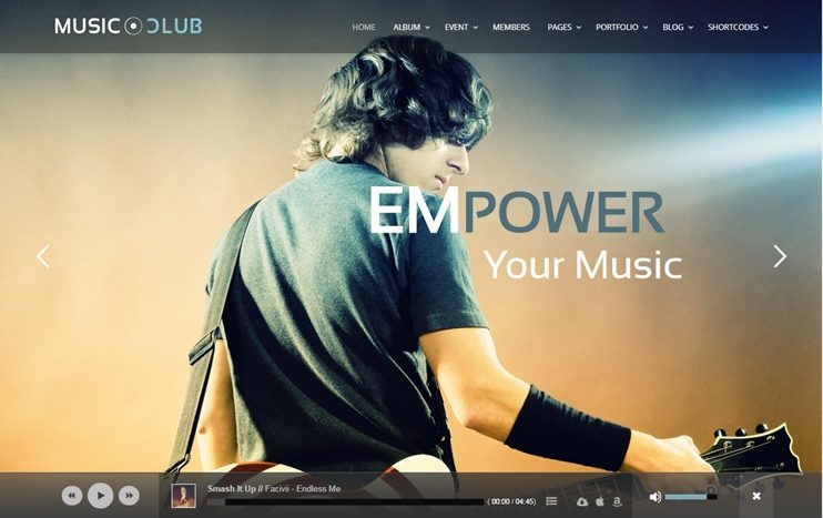 Music Club WordPress theme