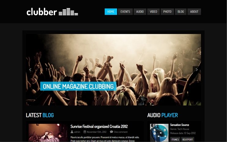 Clubber events and music theme