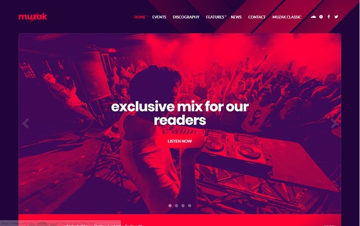 Muzak music WordPress theme