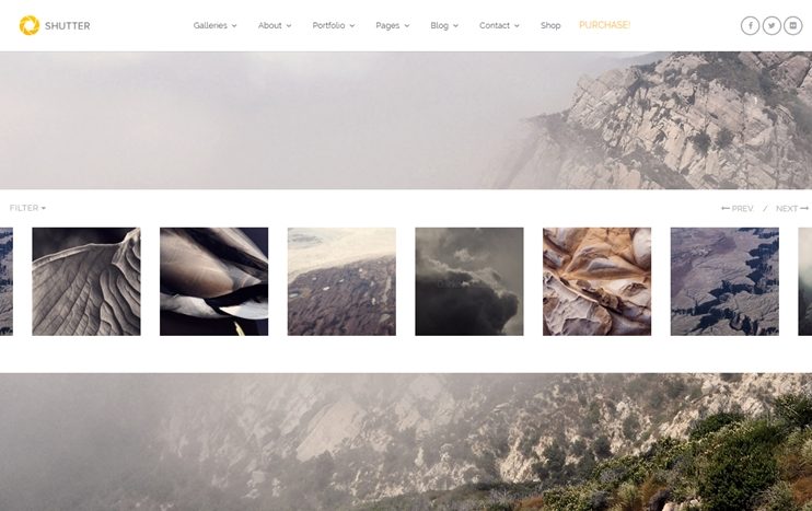 Shutter WordPress theme for photography artists