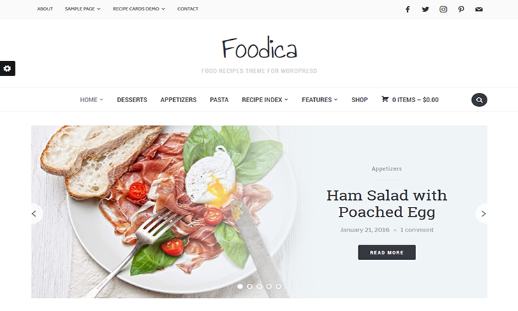 Foodica premium WordPress food theme