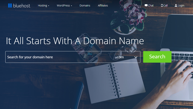 Landing page - domain name