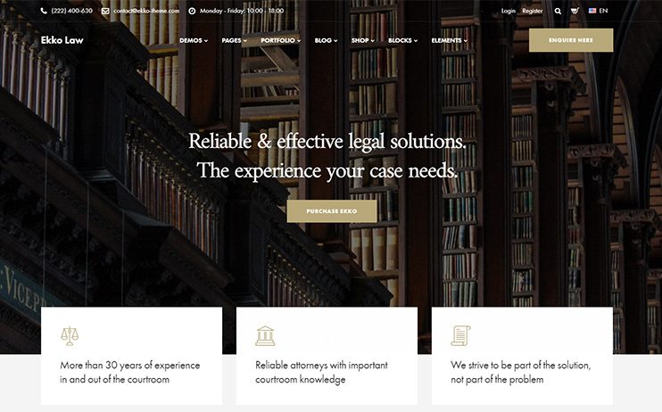 Ekko lawyer website theme