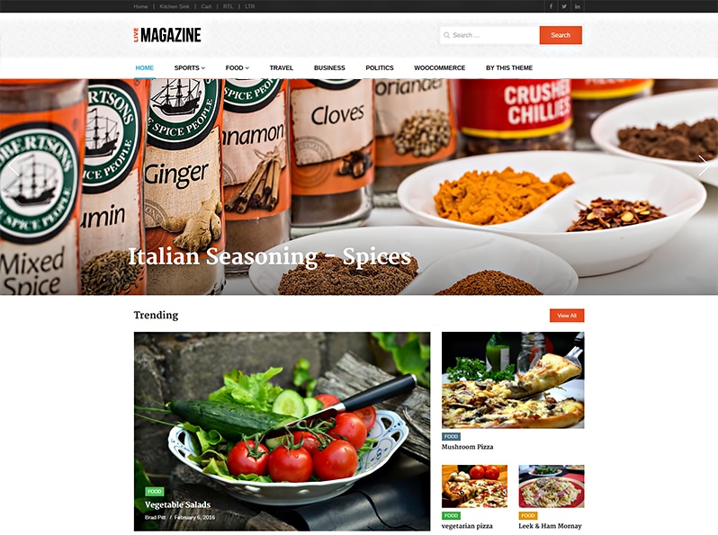 Live Magazine Free WP Theme