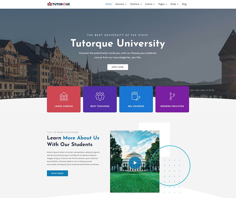 Tutorque - Education Theme with LMS & Zoom