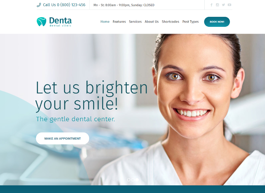 Denta dental clinic theme