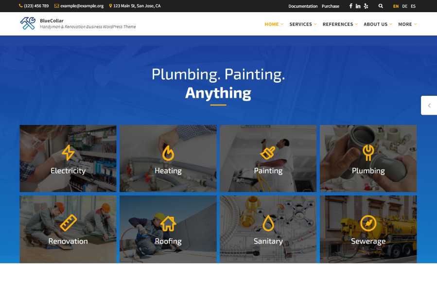 Handyman and plumbing business theme