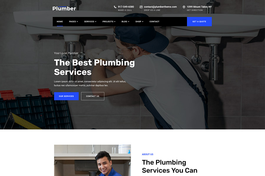 plumber WordPress template
