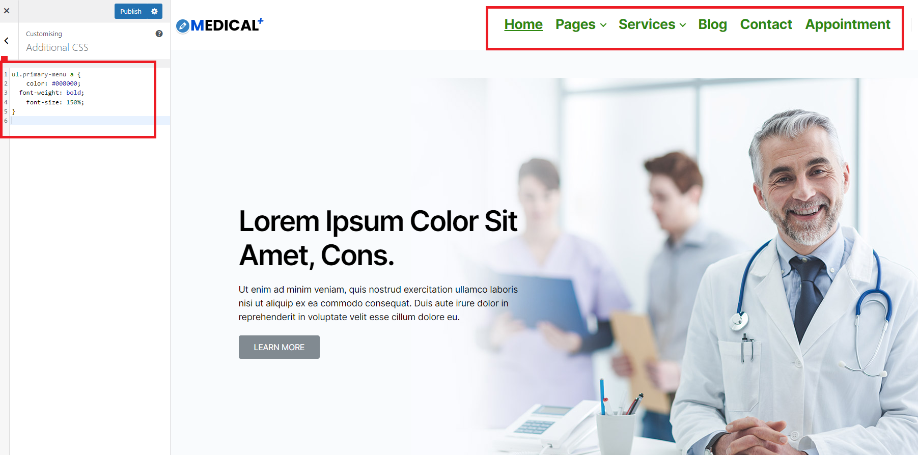 How To Change Color Of Menu Text In WordPress